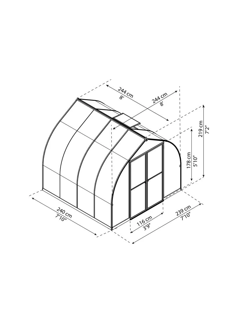 Canopia® By Palram Bella™ Greenhouse, 8' - Image 17