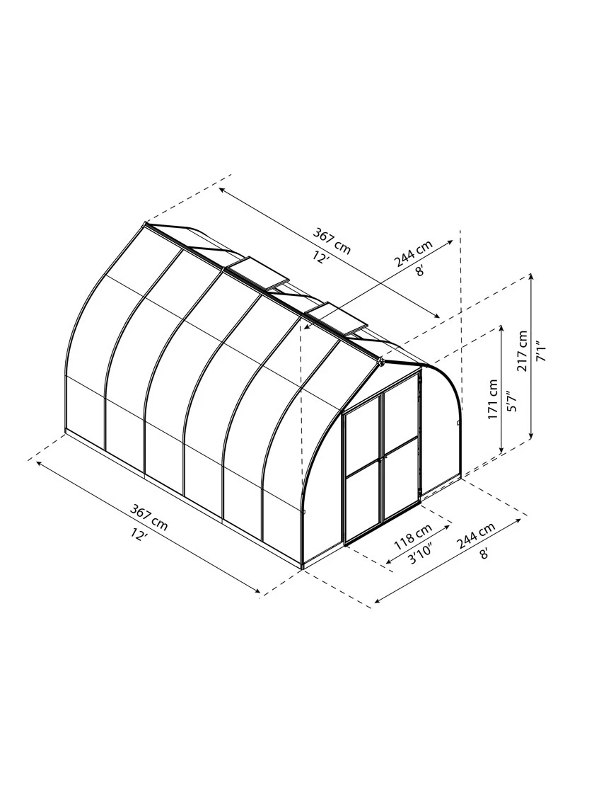 Canopia® By Palram Bella™ Greenhouse, 8' - Image 15